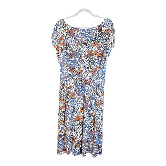 Cupshe Blue Orange Leopard Print Midi Dress Swim Cover Up XXL Keyhole Be… - Picture 5 of 11